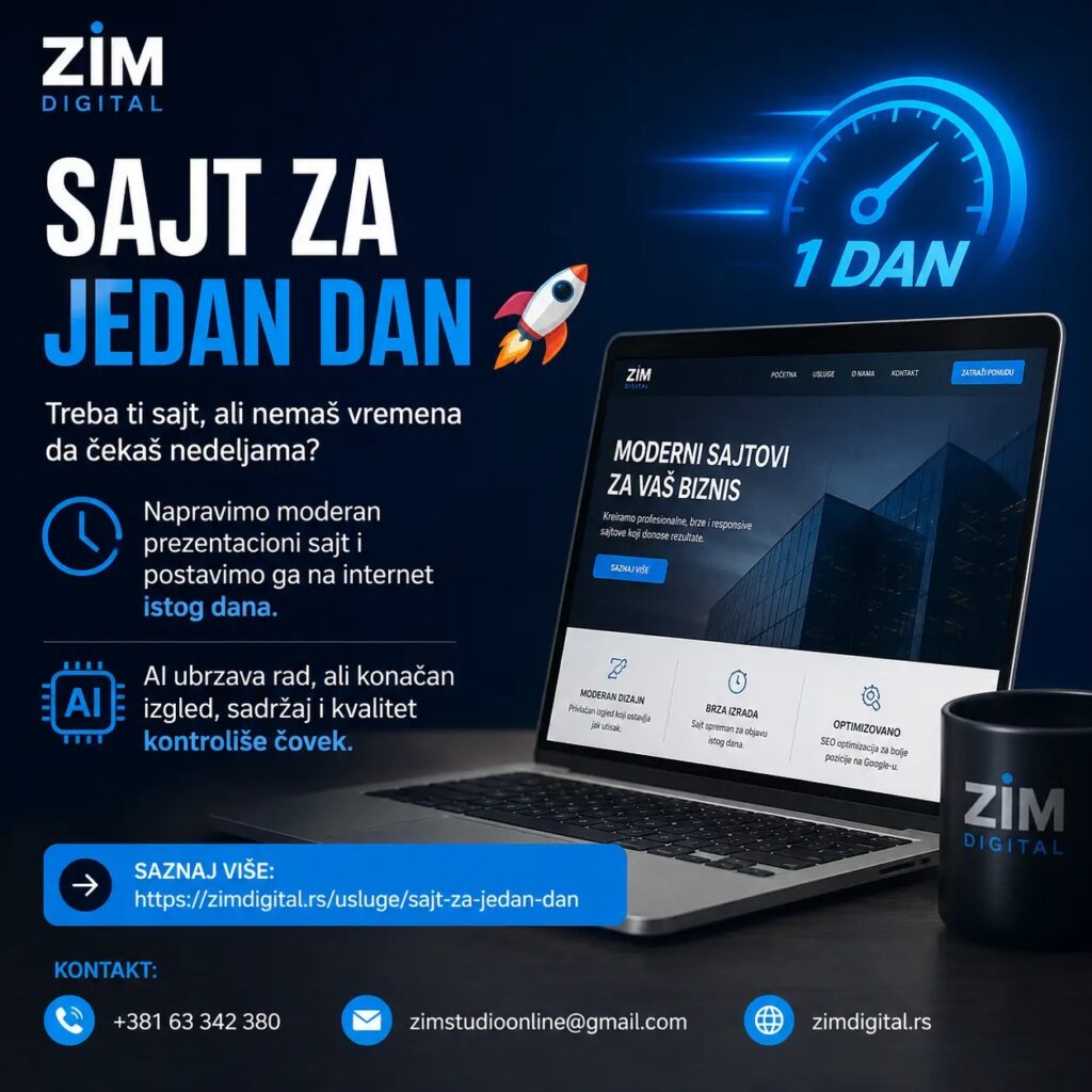 SAJT ZA JEDAN DAN SAJT ZA JEDAN DAN